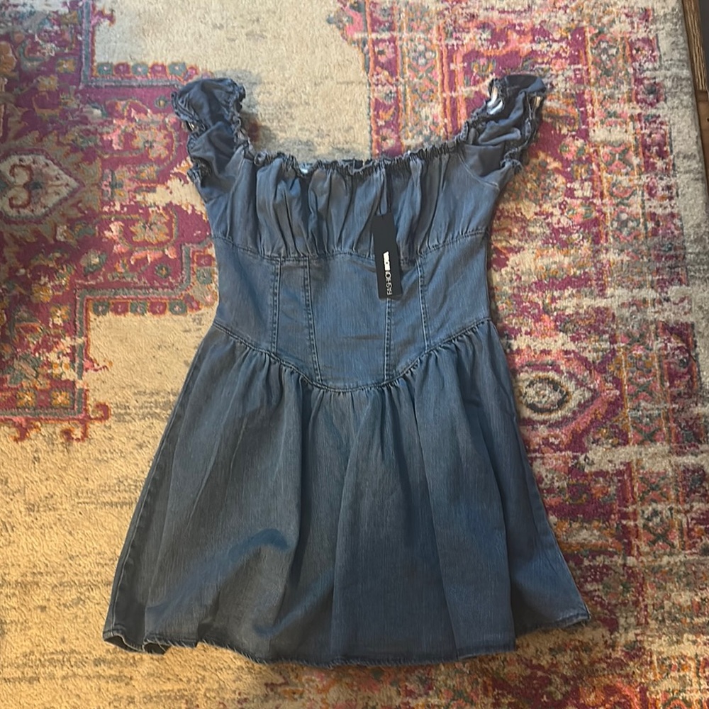 Denim Ruffle Dress - Picture 2 of 2